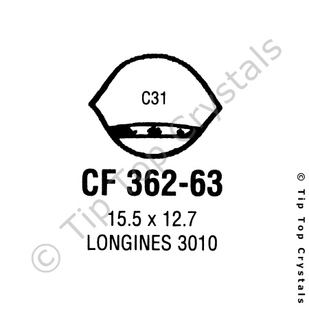 GS CF362-63 Watch Crystal