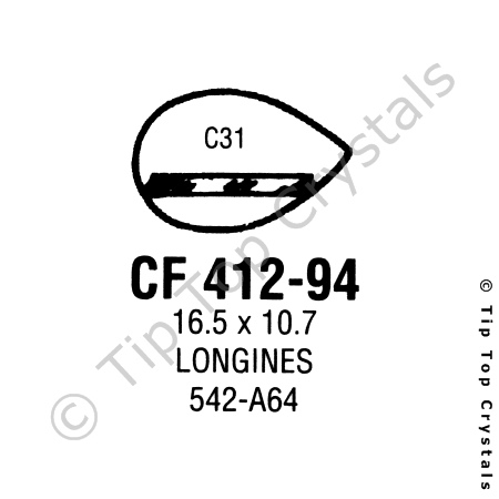 GS CF412-94 Watch Crystal