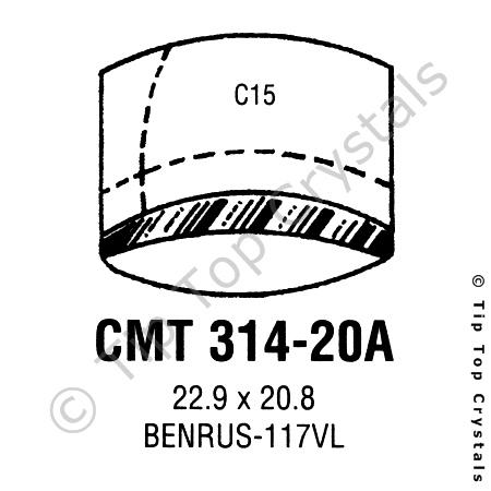 GS CMT314-20A Watch Crystal