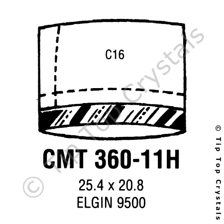 GS CMT360-11H Watch Crystal