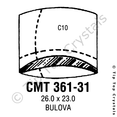 GS CMT361-31 Watch Crystal