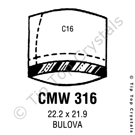 GS CMW316 Watch Crystal