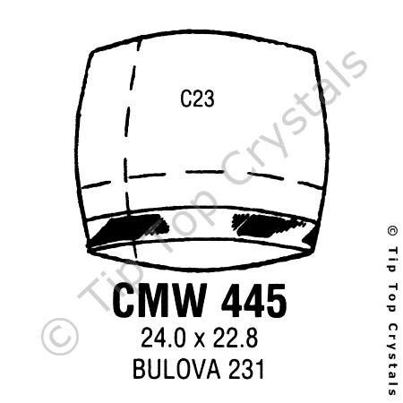 GS CMW445 Watch Crystal
