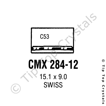 GS CMX284-12 Watch Crystal - Click Image to Close