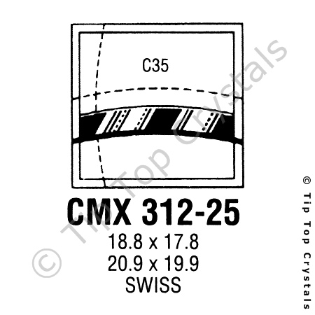 GS CMX312-25 Watch Crystal