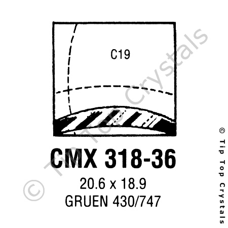 GS CMX318-36 Watch Crystal