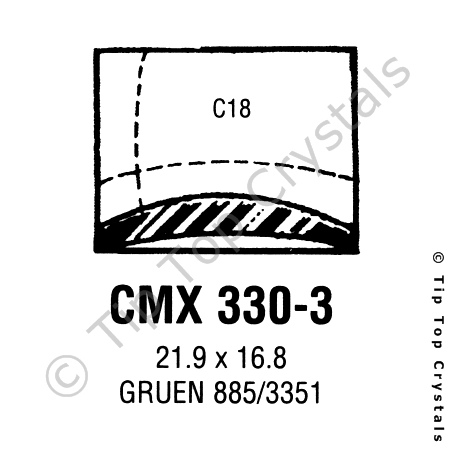 GS CMX330-3 Watch Crystal