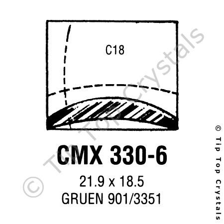 GS CMX330-6 Watch Crystal