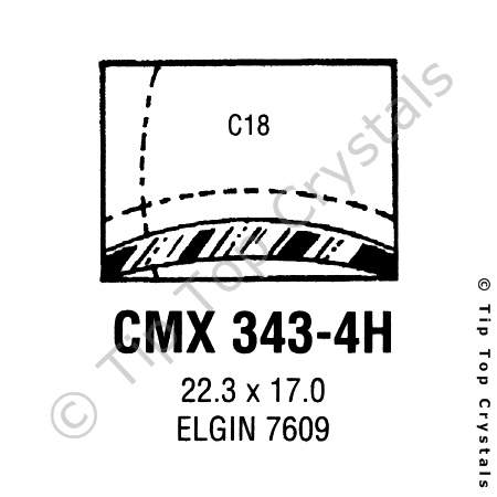 GS CMX343-4H Watch Crystal