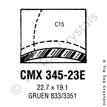 GS CMX345-23E Watch Crystal