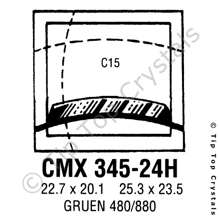 GS CMX345-24H Watch Crystal