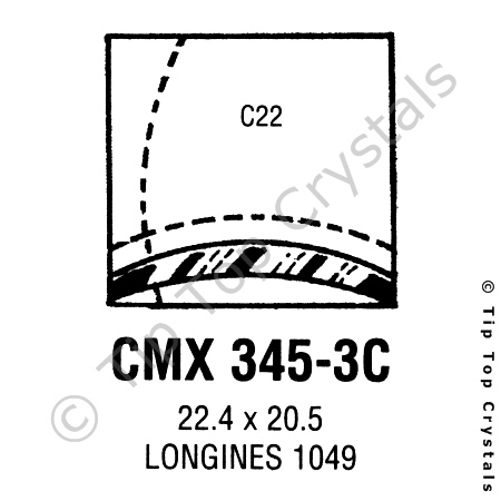 GS CMX345-3C Watch Crystal