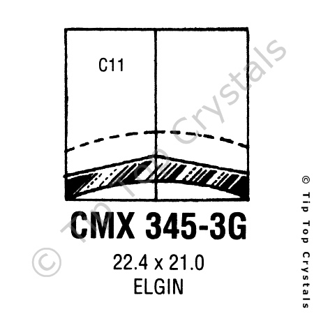 GS CMX345-3G Watch Crystal