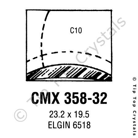 GS CMX358-32 Watch Crystal