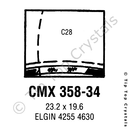 GS CMX358-34 Watch Crystal