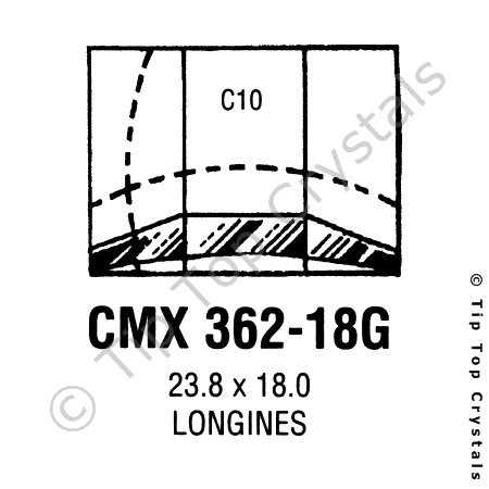 GS CMX362-18G Watch Crystal