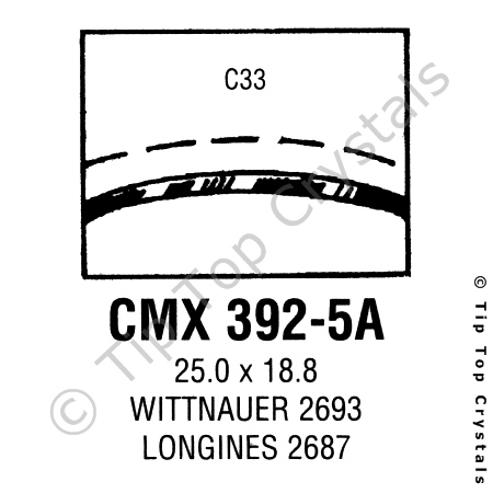 GS CMX392-5A Watch Crystal