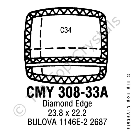 GS CMY308-33A Watch Crystal