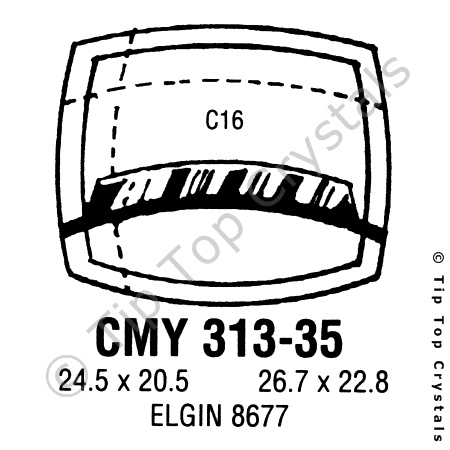 GS CMY313-35 Watch Crystal