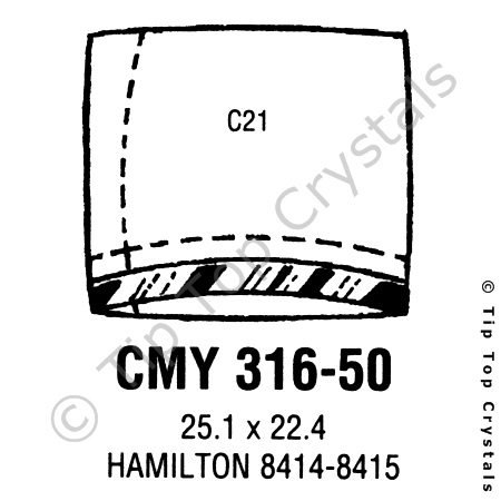 GS CMY316-50 Watch Crystal