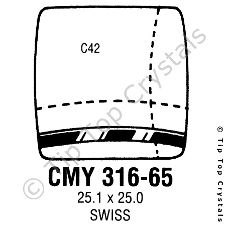 GS CMY316-65 Watch Crystal