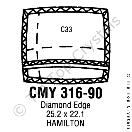 GS CMY316-90 Watch Crystal