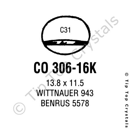 GS CO306-16K Watch Crystal