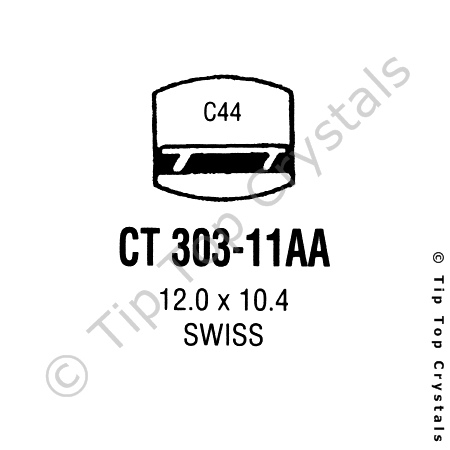 GS CT303-11AA Watch Crystal - Click Image to Close