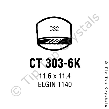 GS CT303-6K Watch Crystal