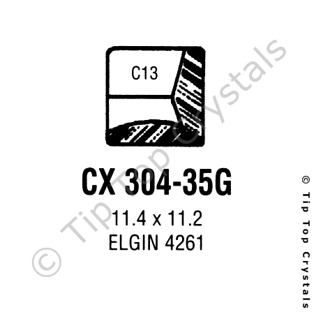 GS CX304-35G Watch Crystal
