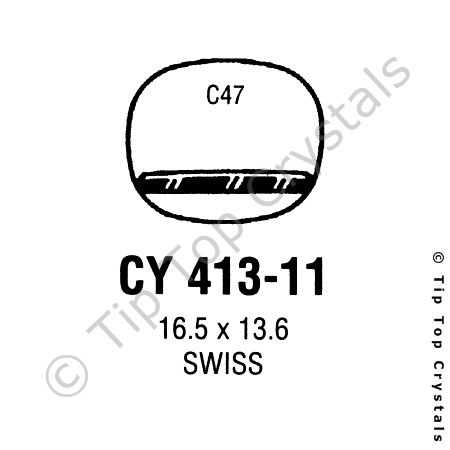 GS CY413-11 Watch Crystal - Click Image to Close
