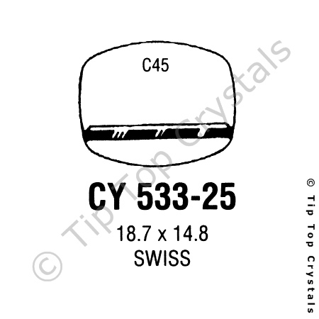 GS CY533-25 Watch Crystal - Click Image to Close