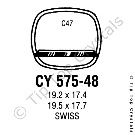 GS CY575-48 Watch Crystal - Click Image to Close