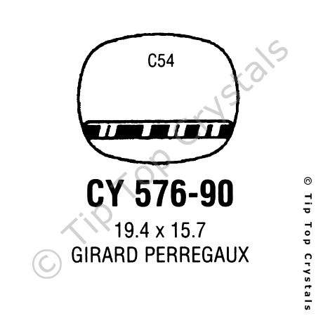 GS CY576-90 Watch Crystal - Click Image to Close