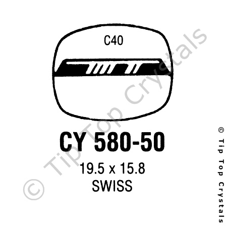 GS CY580-50 Watch Crystal