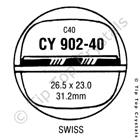 GS CY902-40 Watch Crystal
