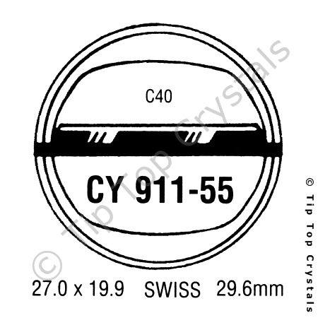 GS CY911-55 Watch Crystal
