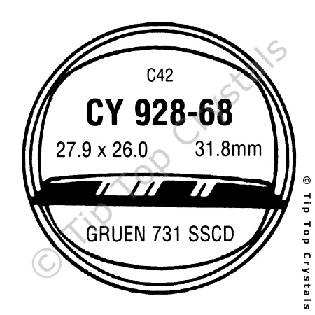 GS CY928-68 Watch Crystal