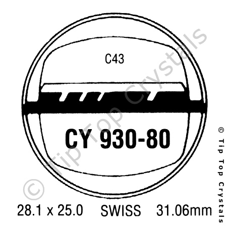 GS CY930-80 Watch Crystal
