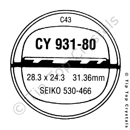 GS CY931-80 Watch Crystal
