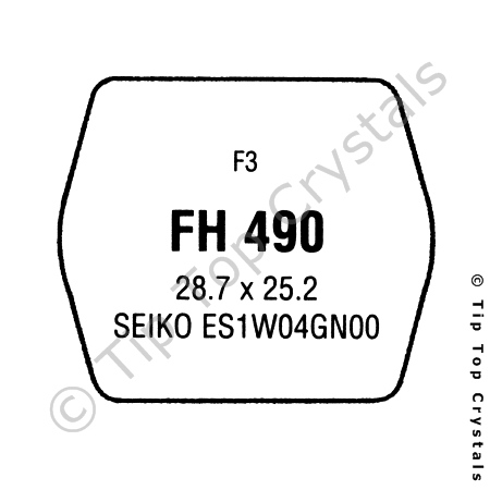 GS-FH490 Watch Crystal (Plastic, Flat)