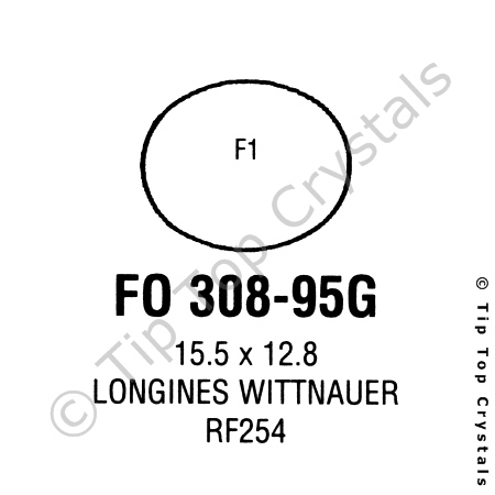 GS-FO308-95G Watch Crystal (Plastic, Flat)