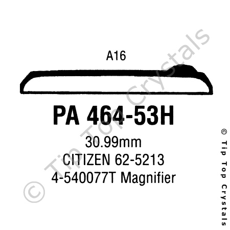 GS PA464-53H Watch Crystal