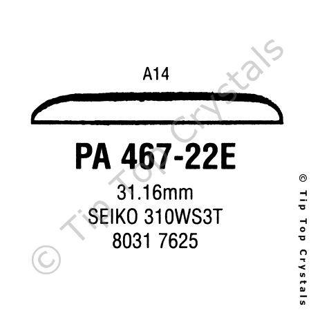 GS PA467-22E Watch Crystal