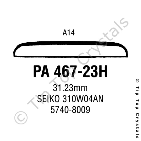 GS PA467-23H Watch Crystal