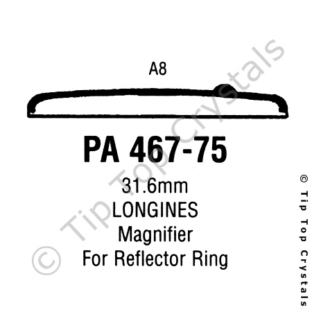 GS PA467-75 Watch Crystal