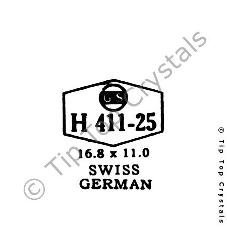 GS H411-25 Watch Crystal - Click Image to Close