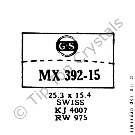 GS MX392-15 Watch Crystal