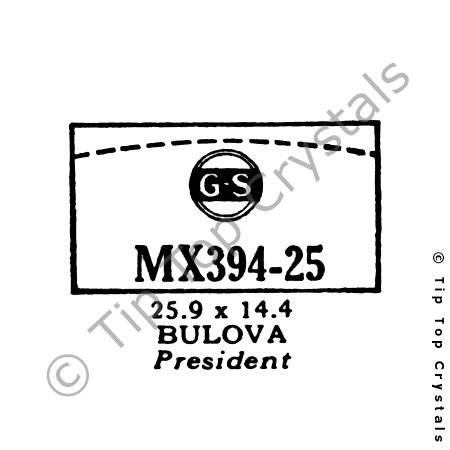 GS MX394-25 Watch Crystal
