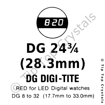 GS DG24-3/4 Watch Crystal